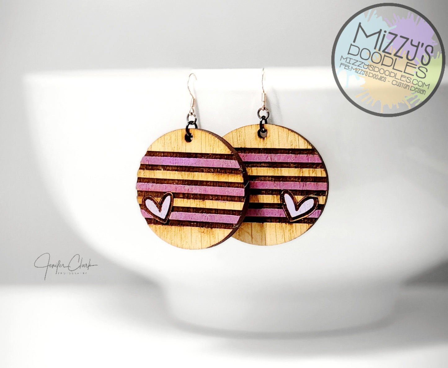 Wood Hand Painted Earrings