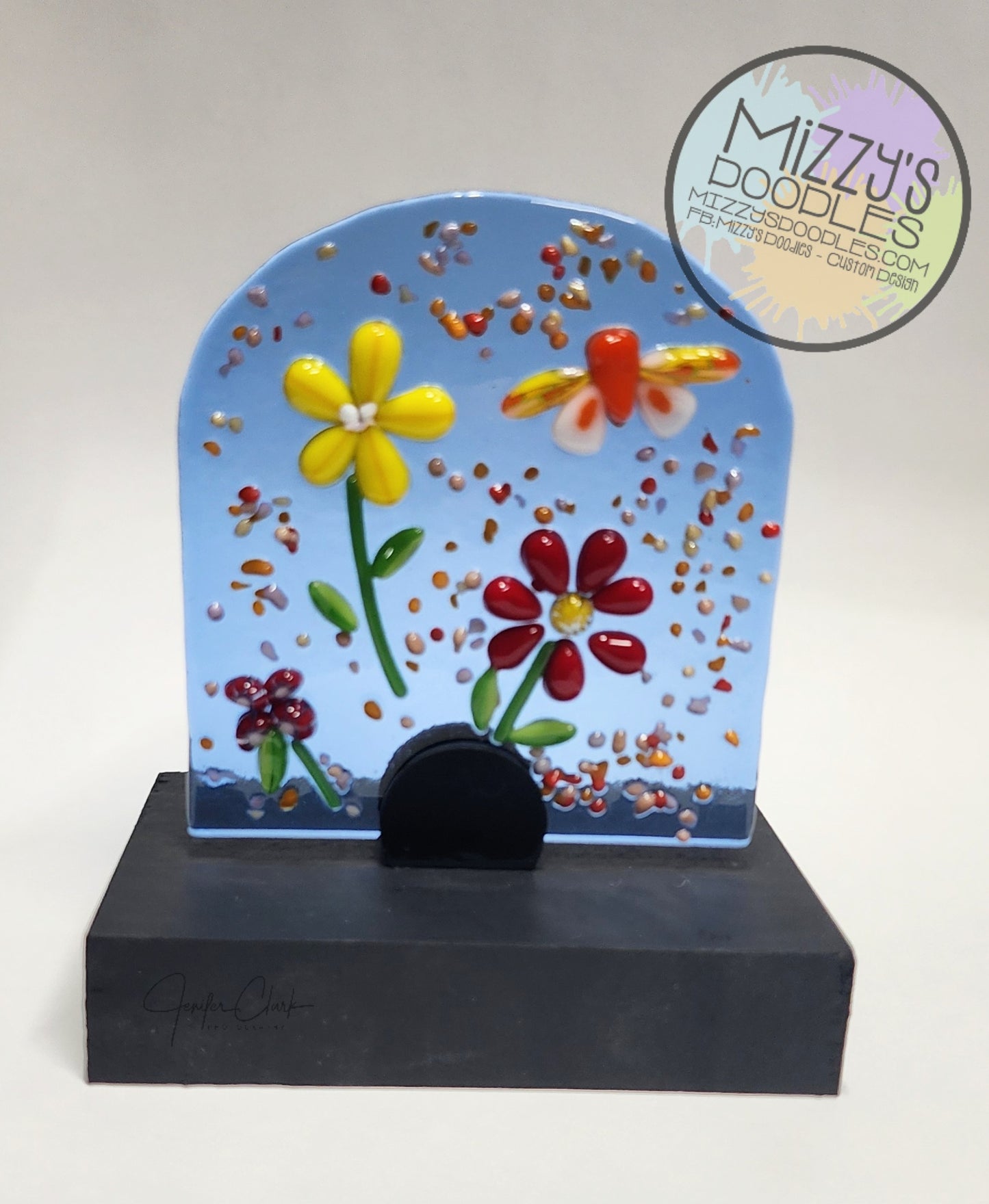Mounted Floral Glass