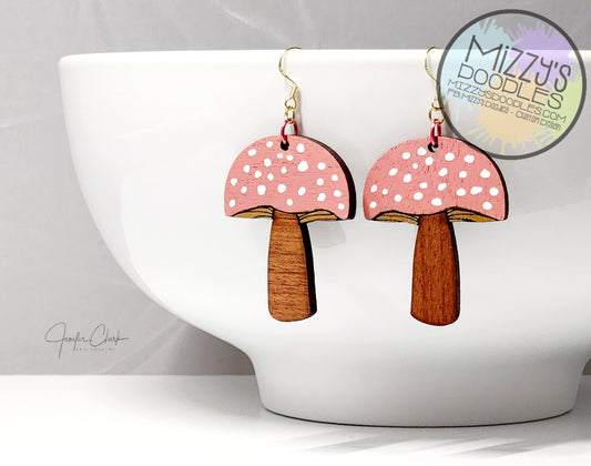Hand Painted Wood Earrings