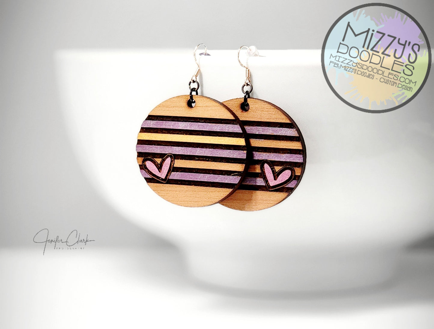 Wood Hand Painted Earrings