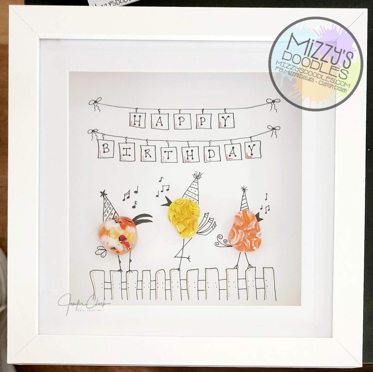 Framed Happy Birthday Birds