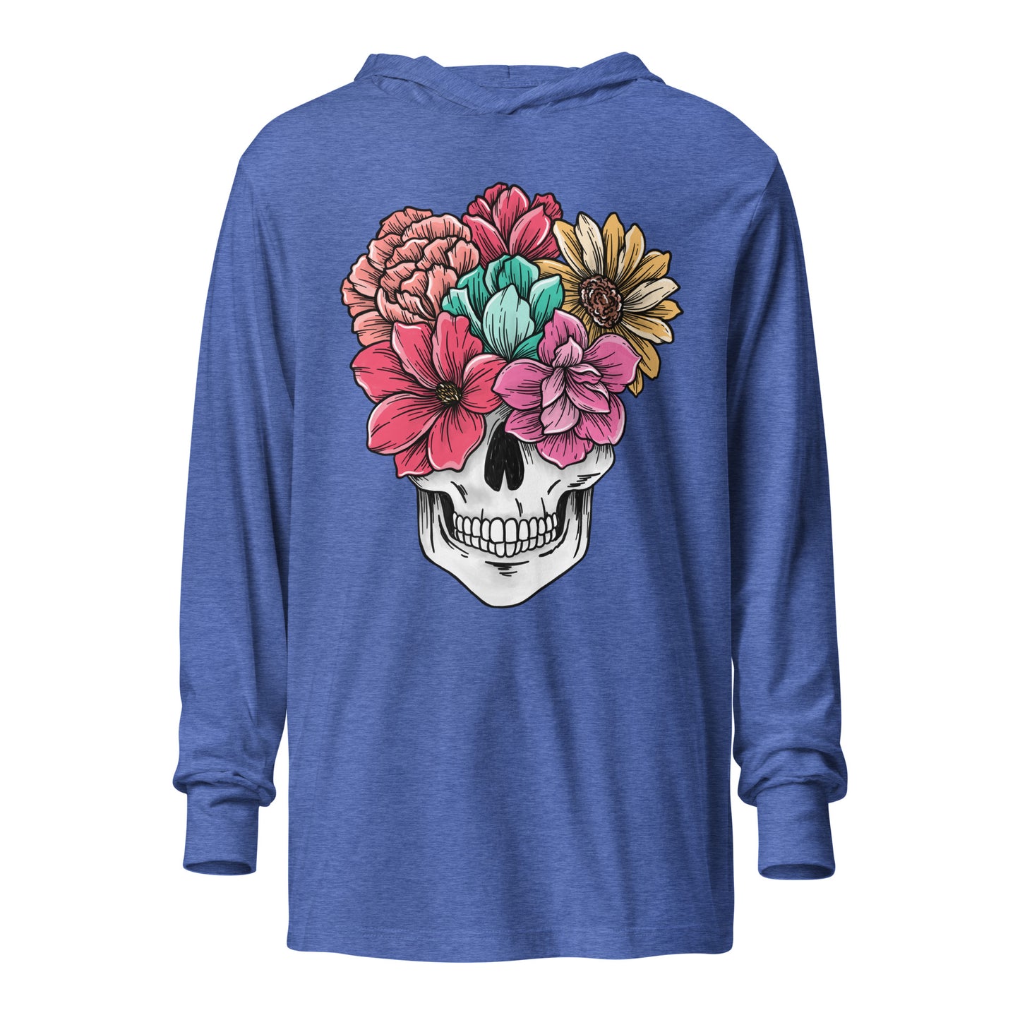Flowering Skull - Hooded long-sleeve tee