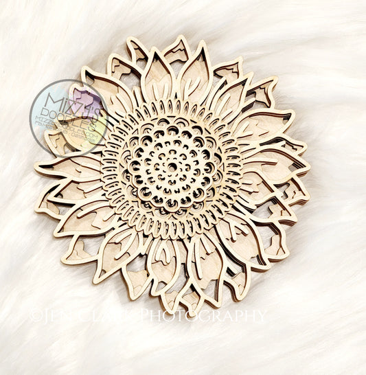 Sunflower Mandala Layered Design