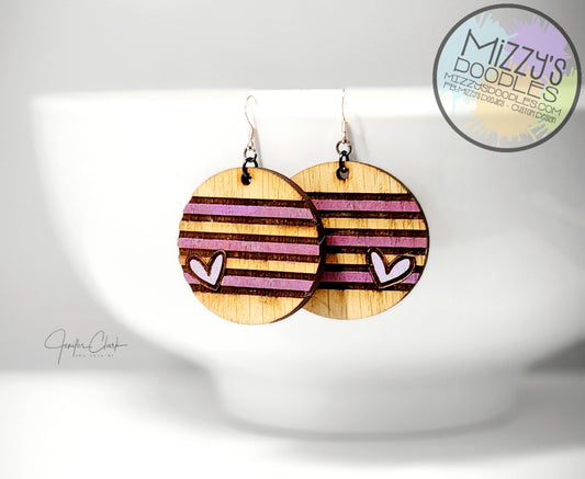 Wood Hand Painted Earrings