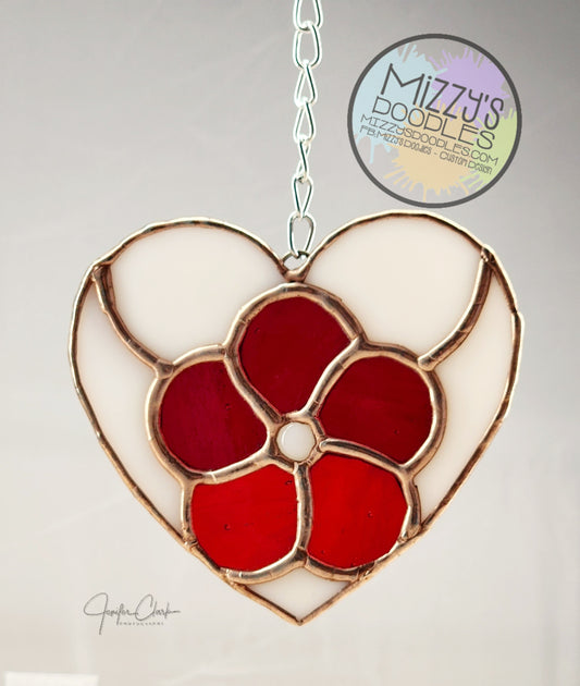 Stained Glass Floral Heart