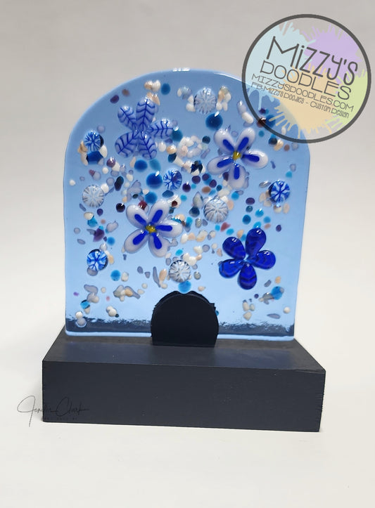 Mounted Floral Glass