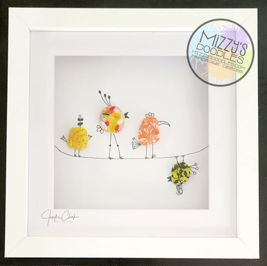 Framed Hang In There Birds
