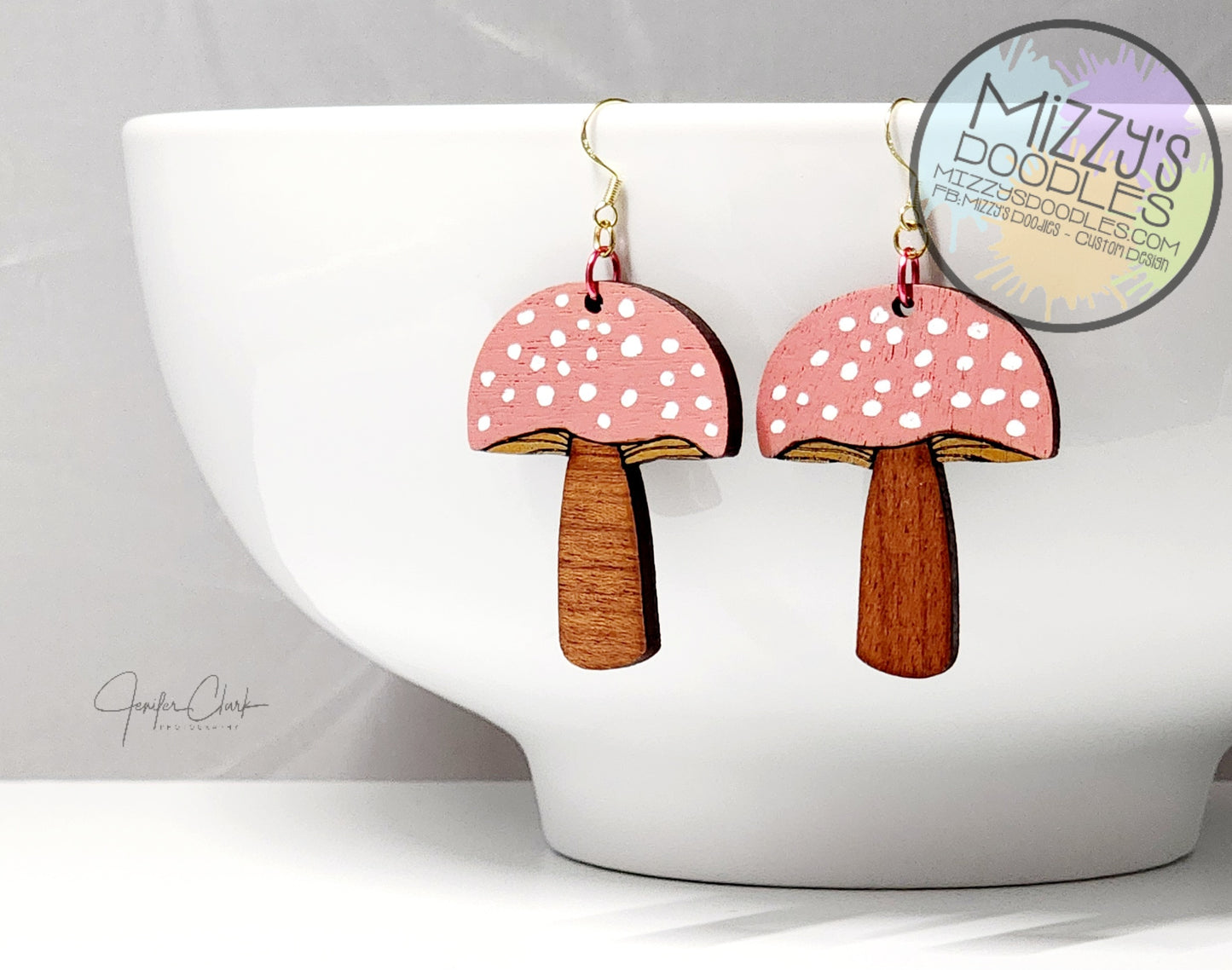 Hand Painted Wood Earrings