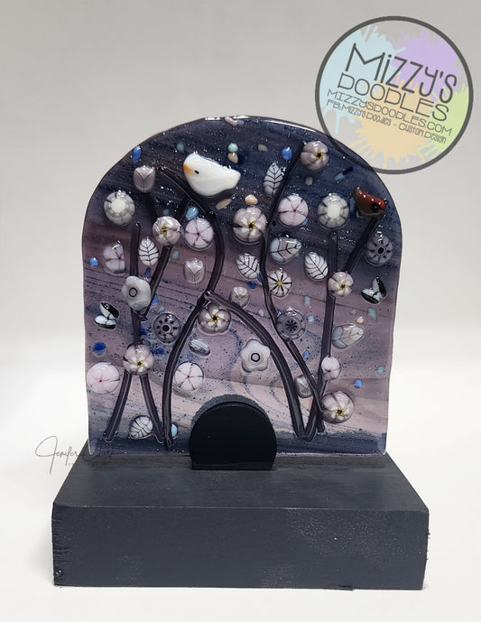 Mounted Floral Glass