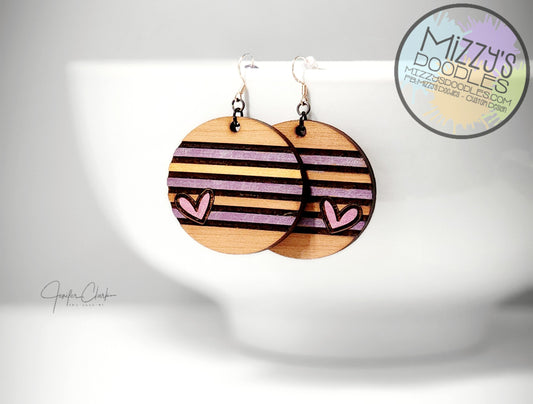 Wood Hand Painted Earrings