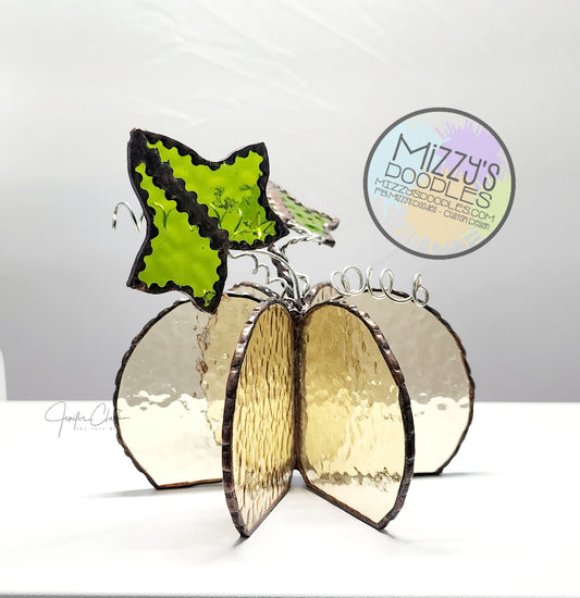 Stained Glass Golden Pumpkin
