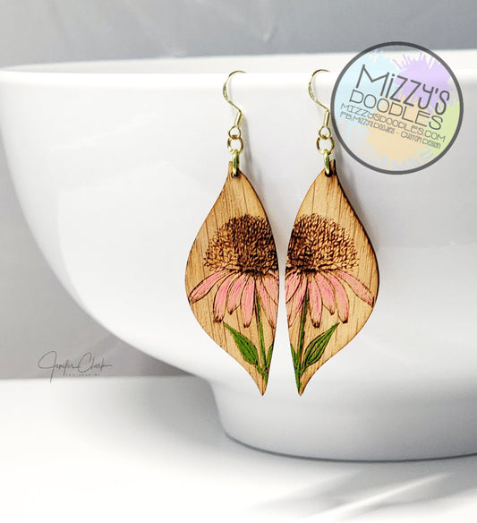 Wood Hand Painted Earrings