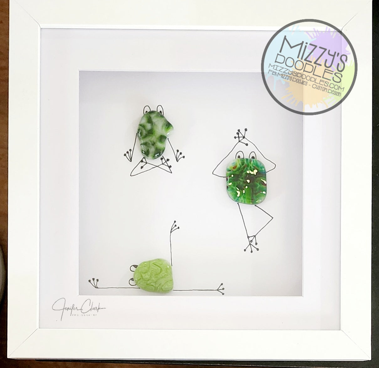 Framed Glass Frogs
