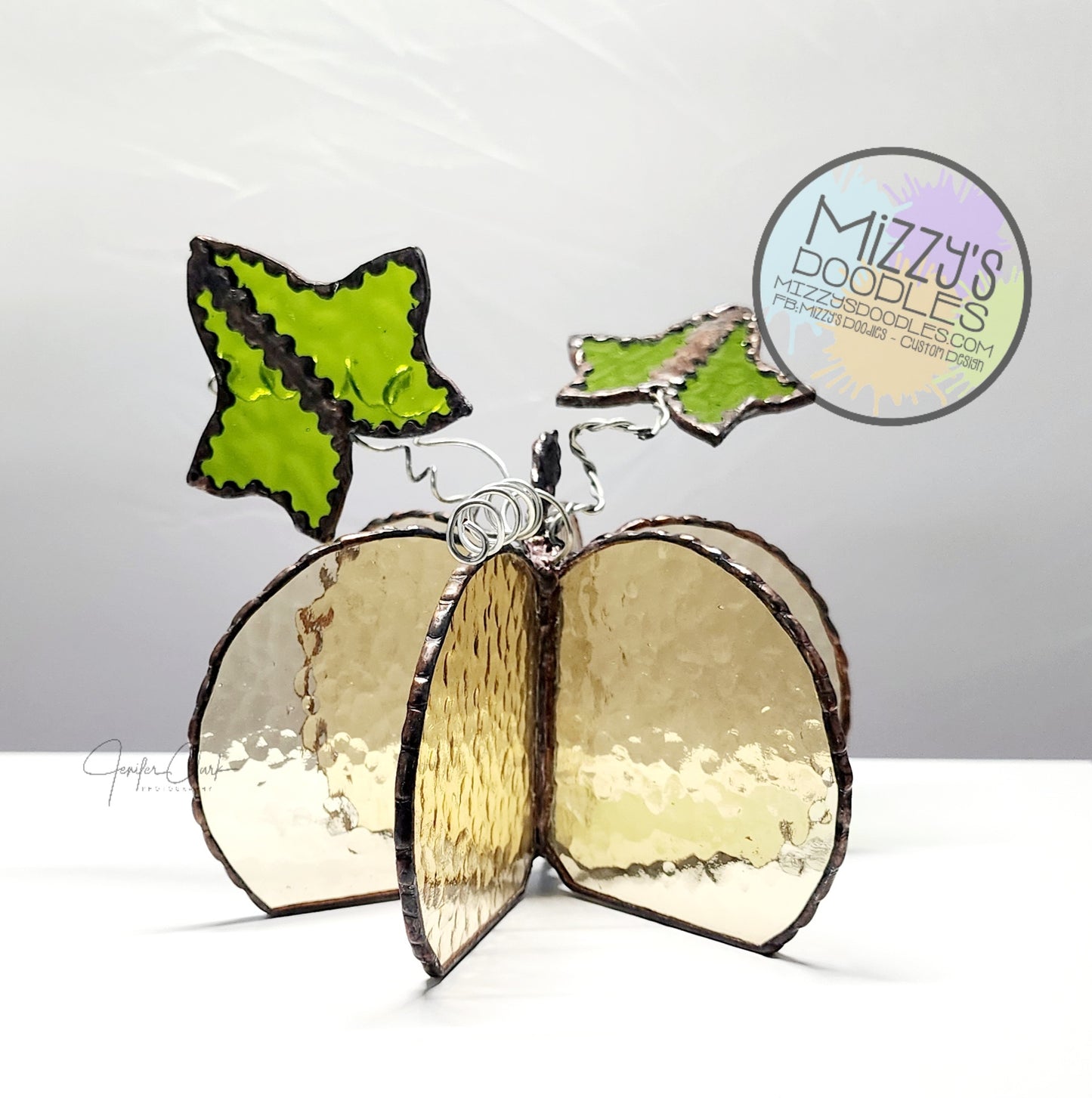 Stained Glass Golden Pumpkin