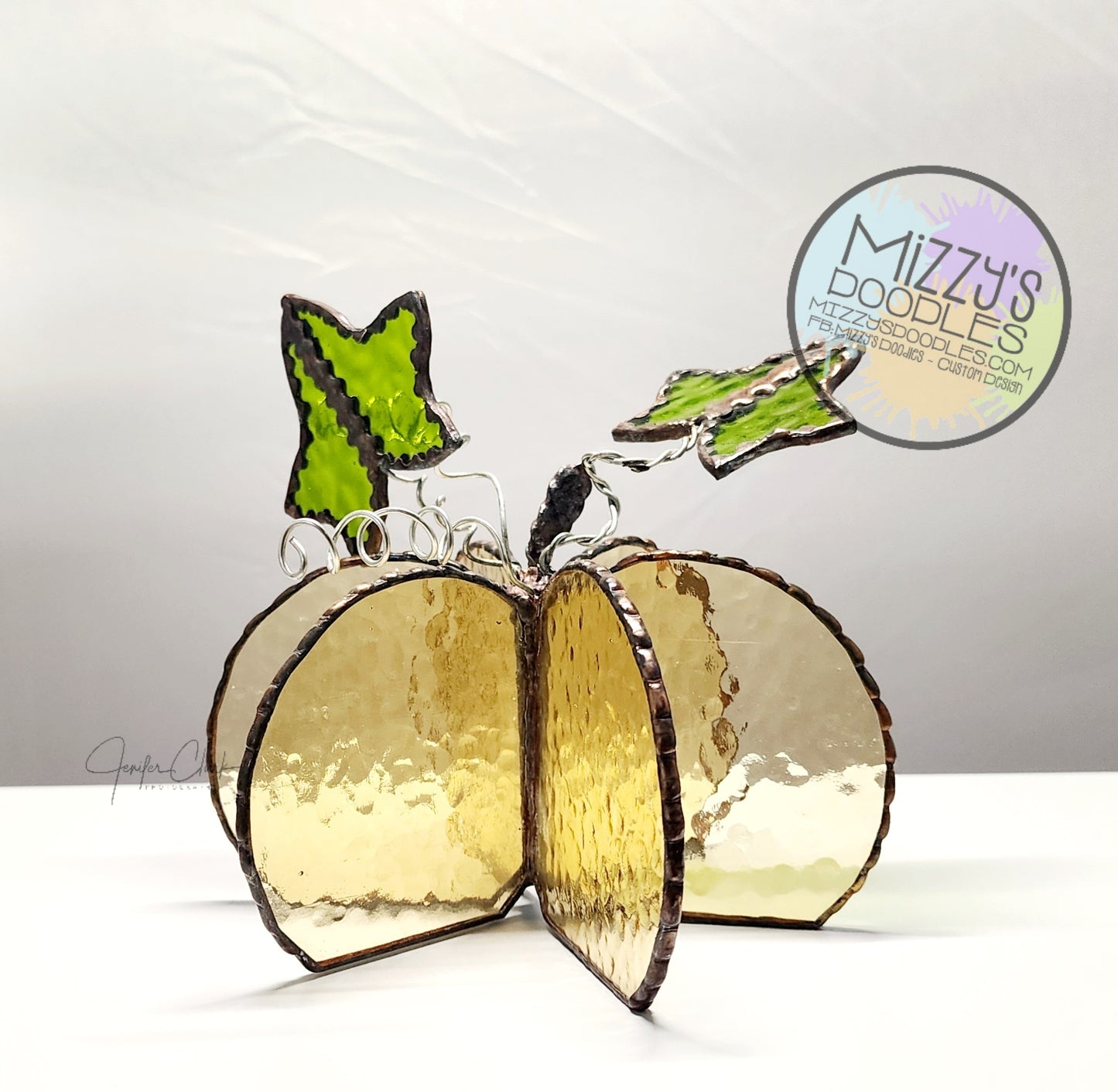 Stained Glass Golden Pumpkin