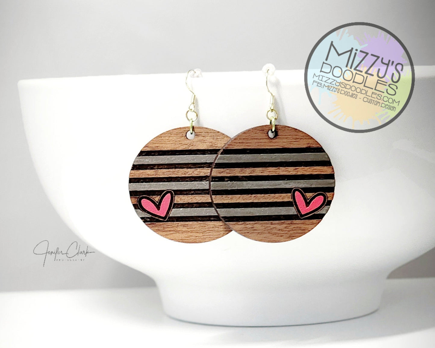 Wood Hand Painted Earrings