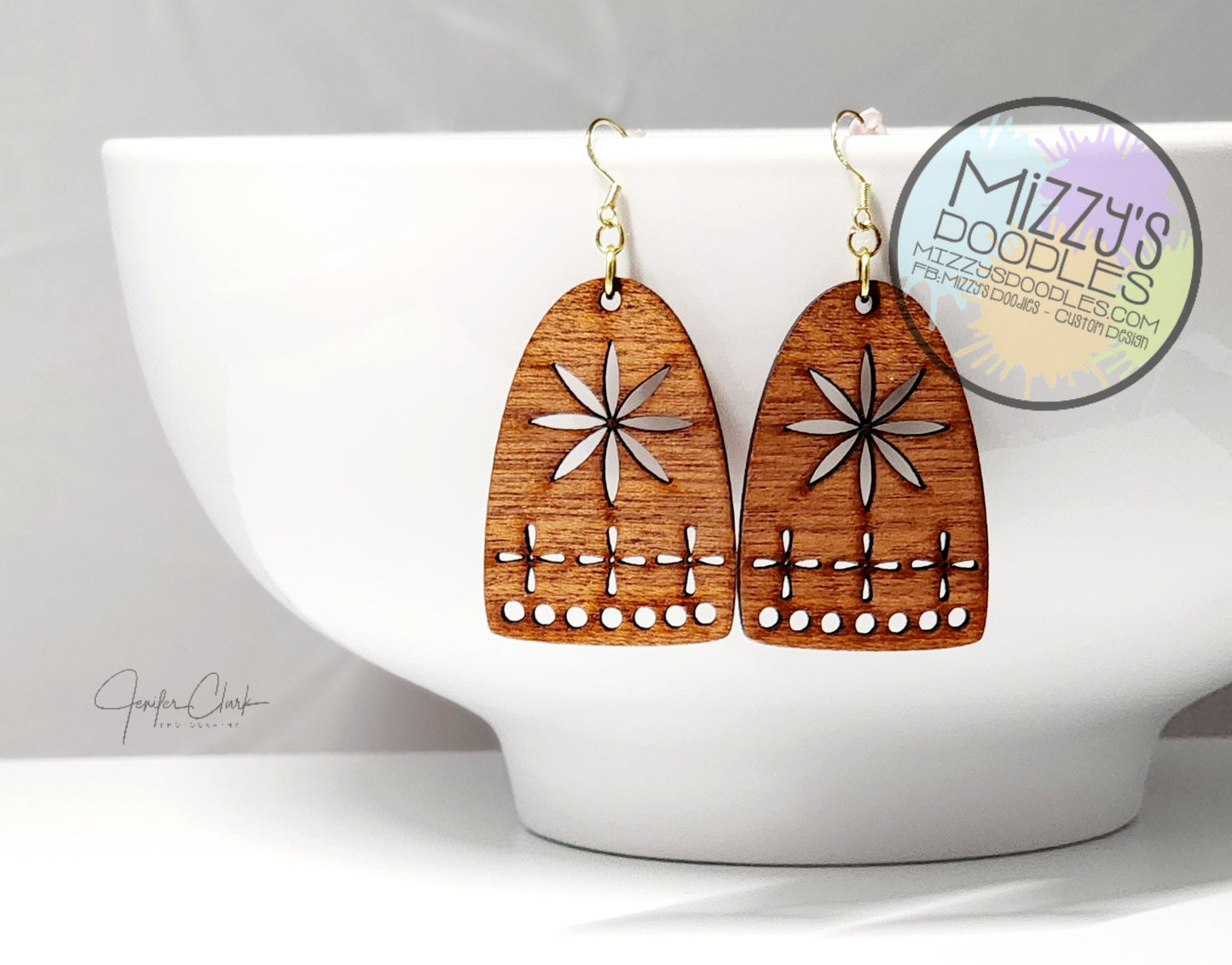 Hand Painted Wood Earrings