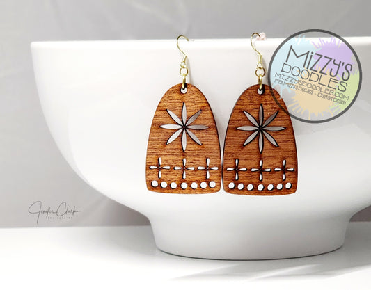 Wood Hand Painted Earrings