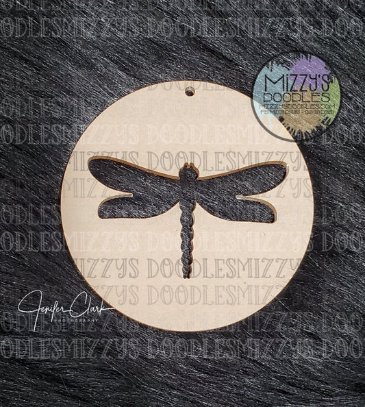 Acrylic Blank- Circle with  Dragonfly Cutout