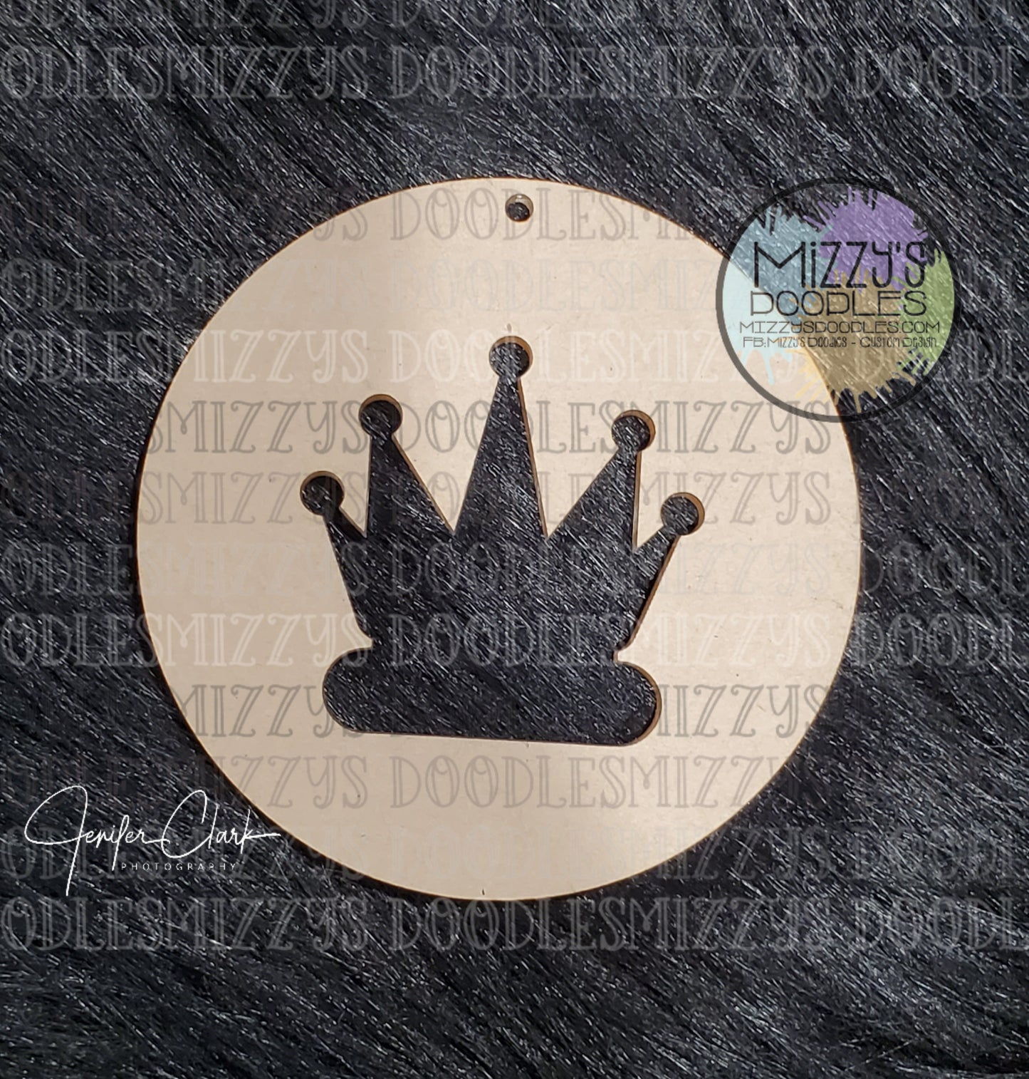 Acrylic Blank- Circle with Crown Cutout