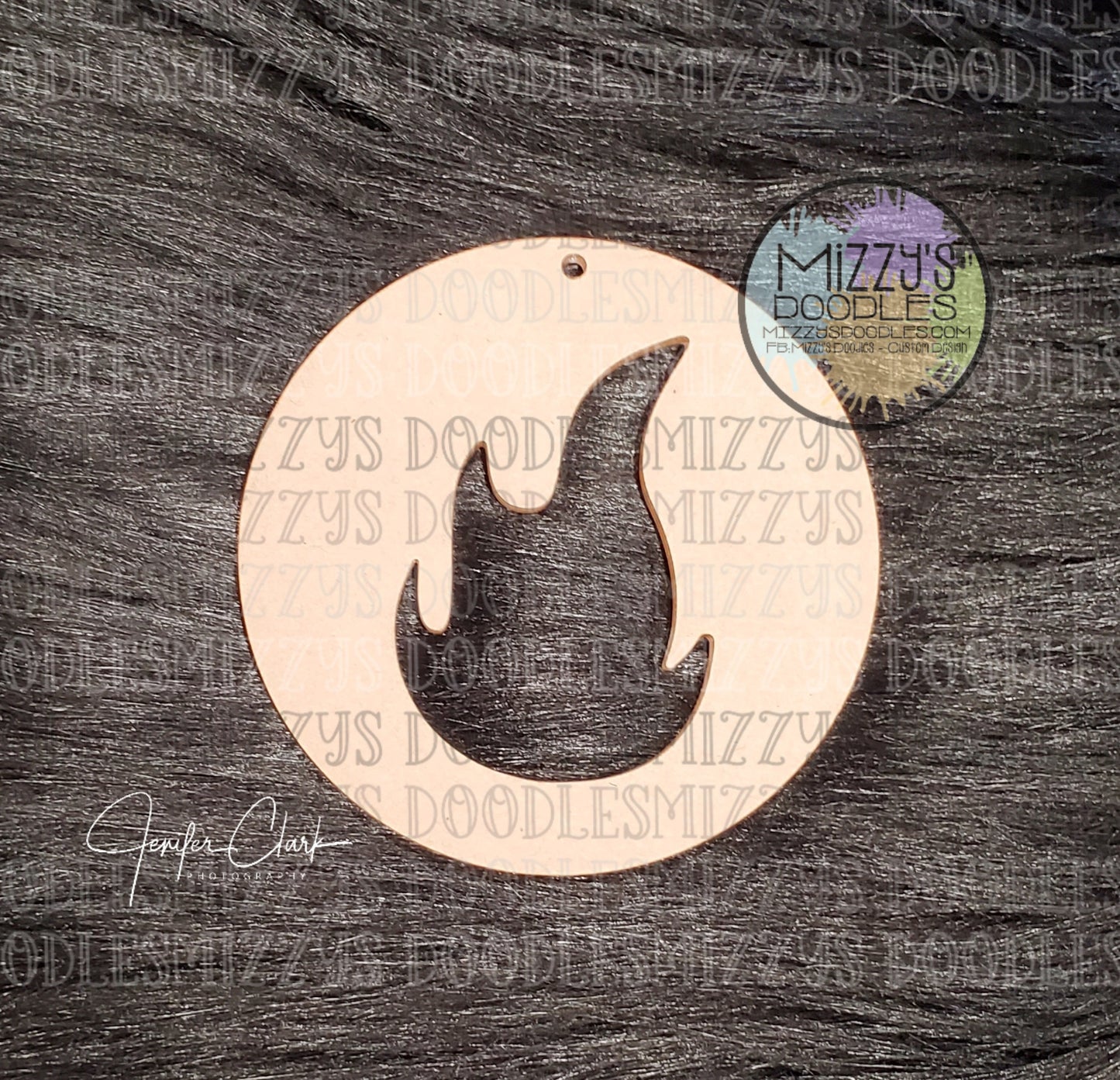 Acrylic Blank- Circle with Flame Cutout