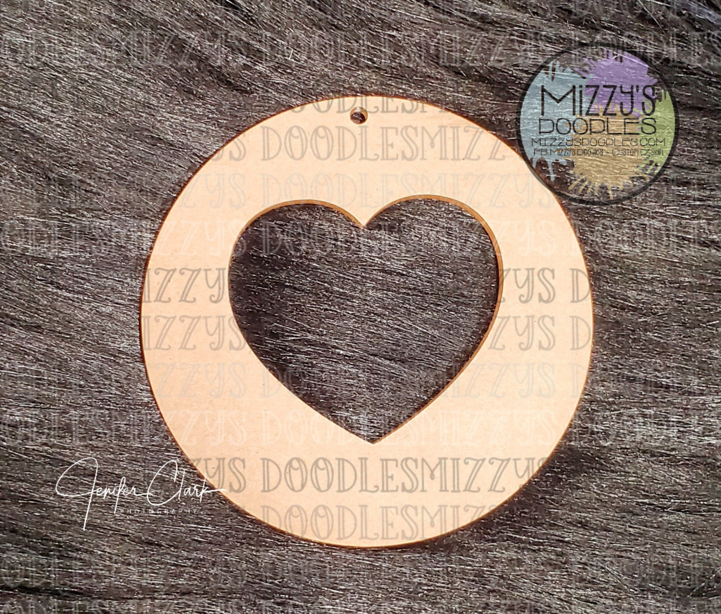 Acrylic Blank- Circle with Heart Cutout