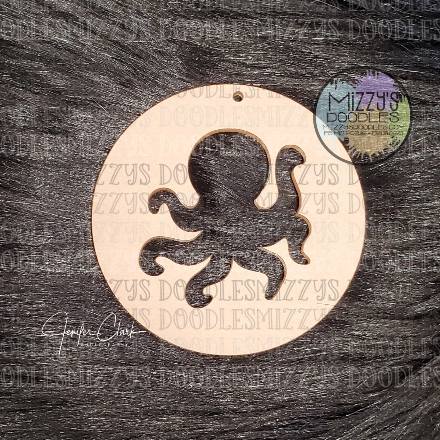 Acrylic Blank- Circle with Octopus Cutout