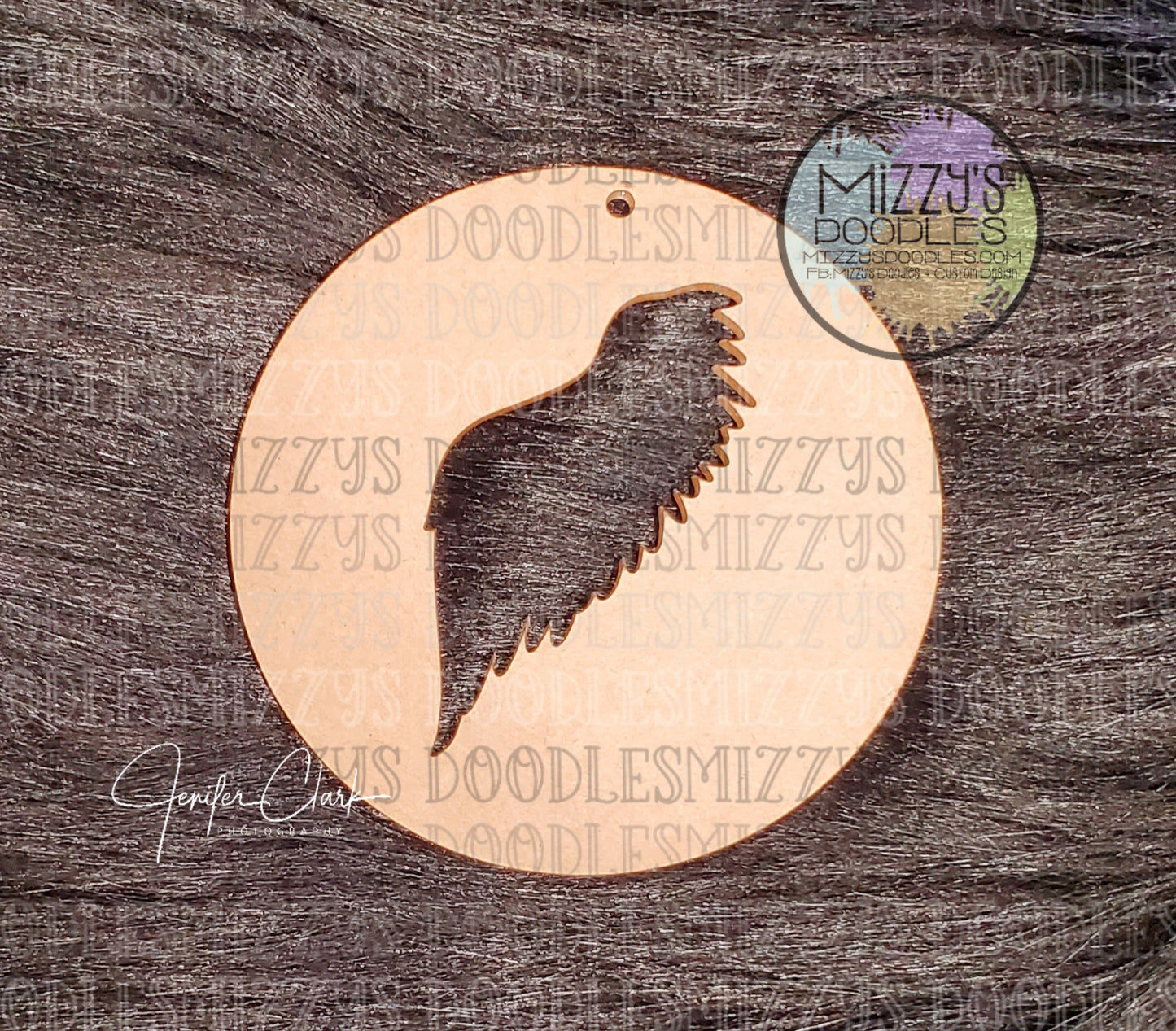 Acrylic Blank- Circle with Angel Wing Cutout