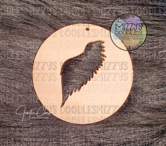 Acrylic Blank- Circle with Angel Wing Cutout