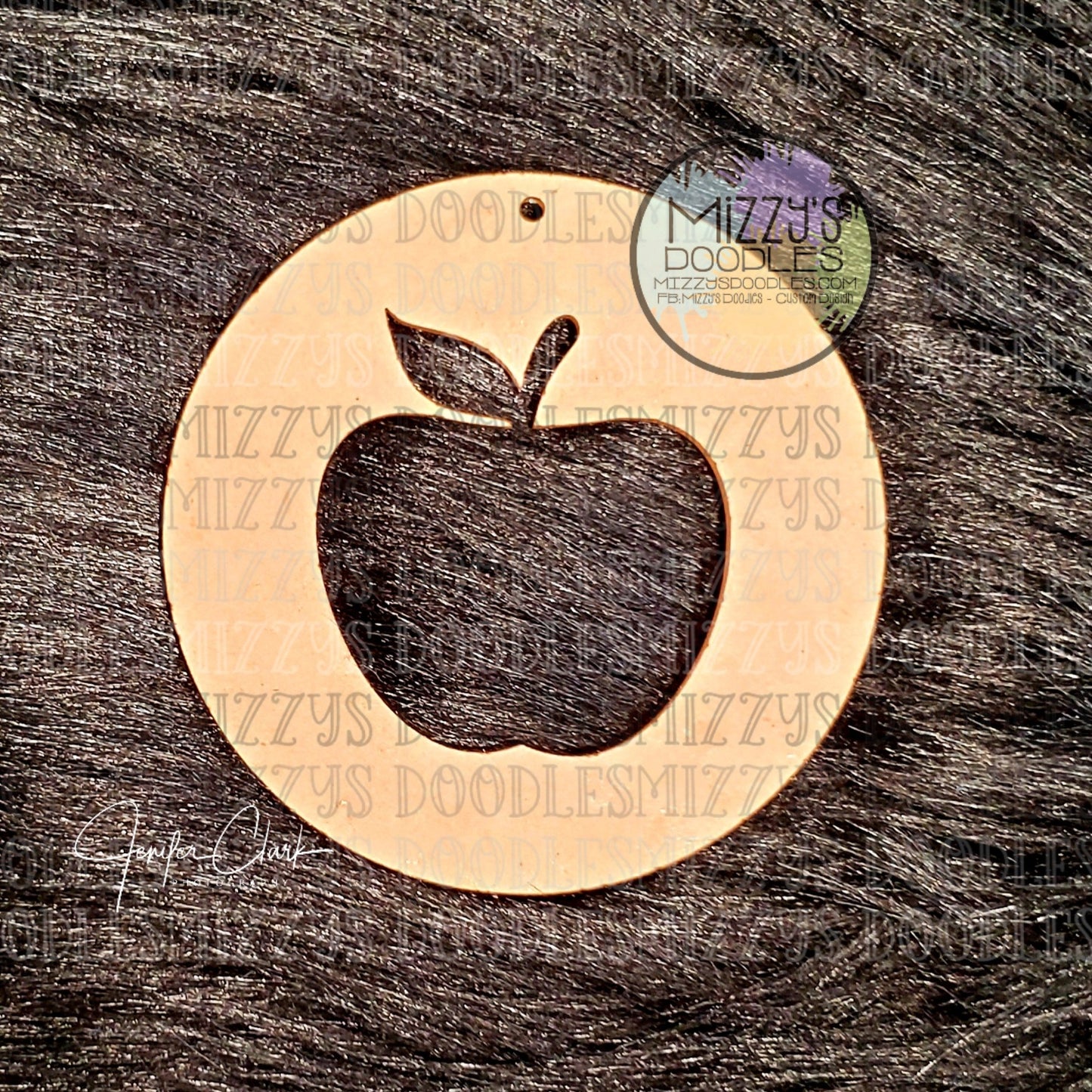 Acrylic Blank- Circle with Apple Cutout