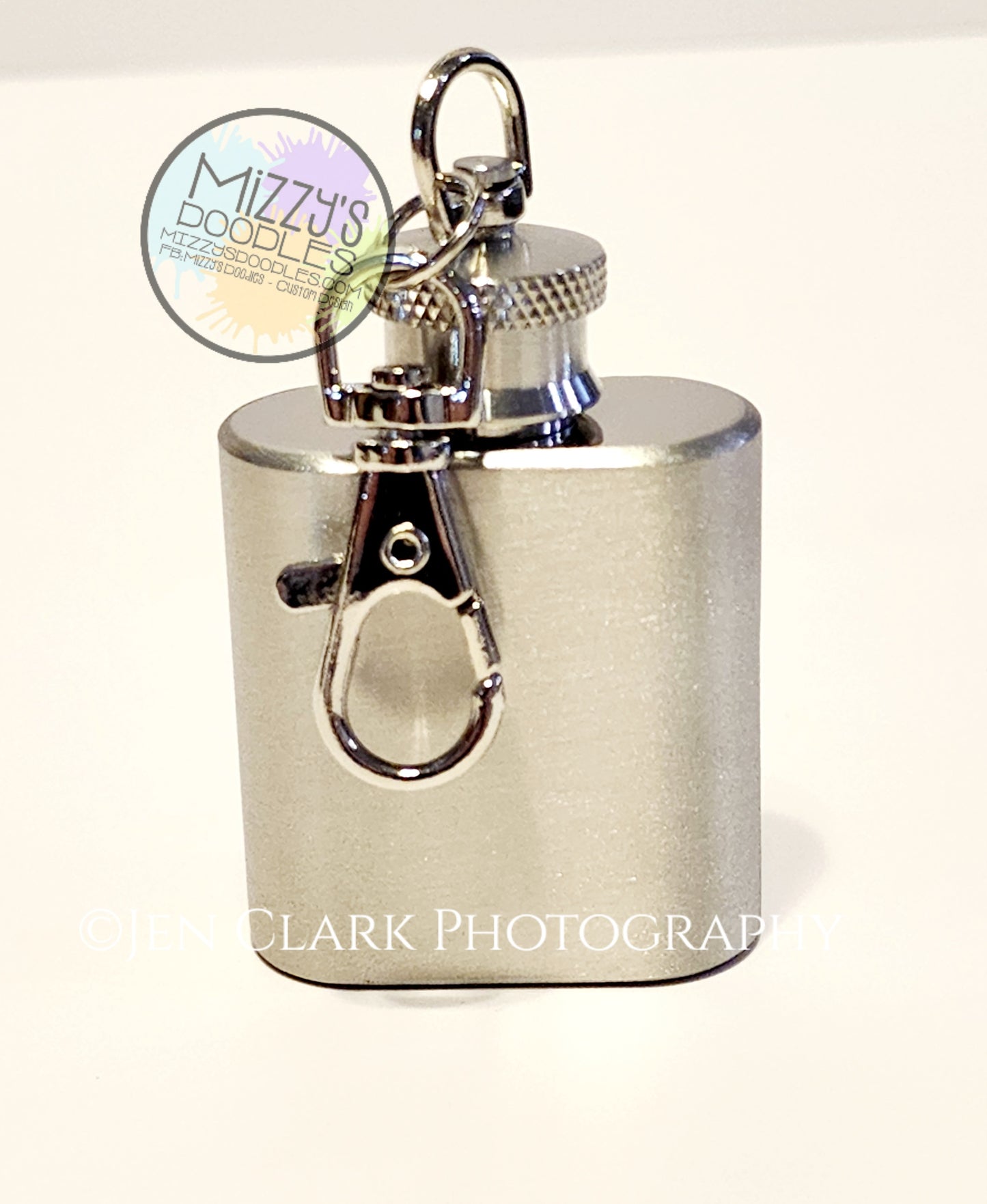 1 oz. Stainless steel keychain drinking flask