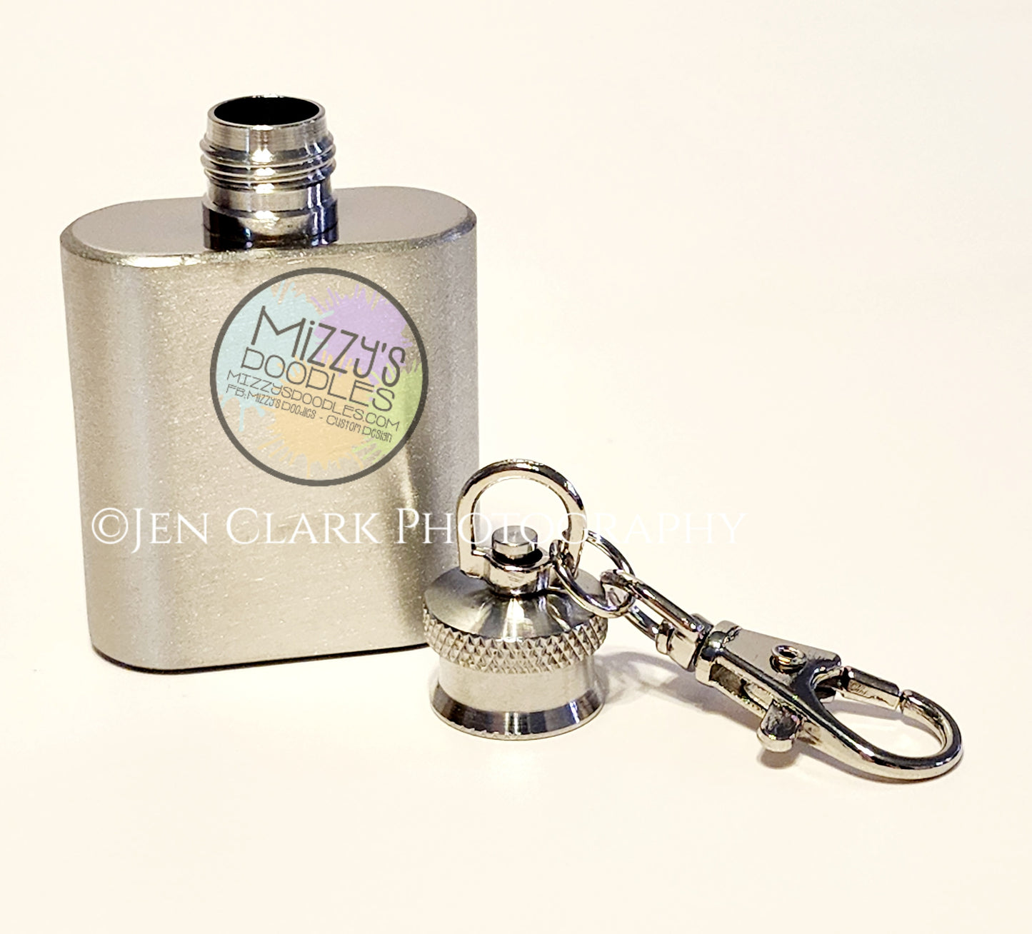1 oz. Stainless steel keychain drinking flask