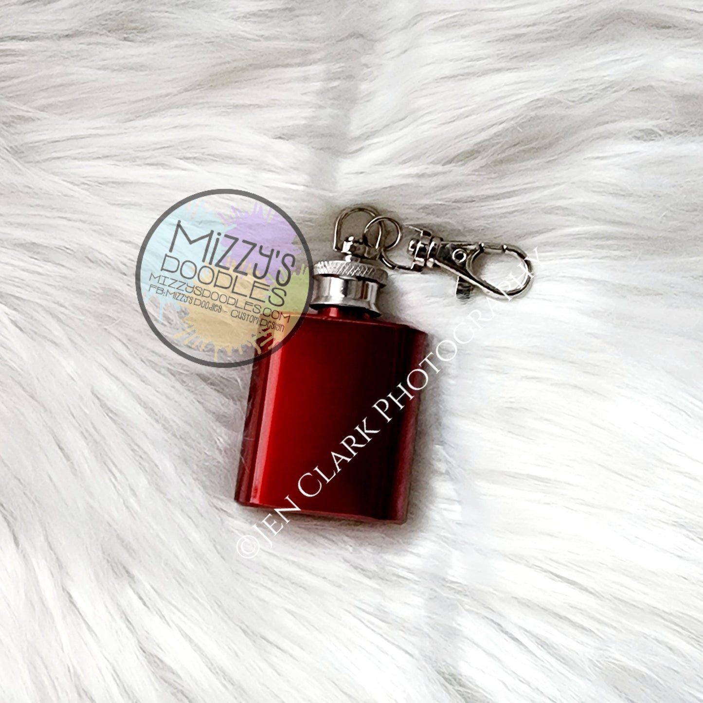 1 oz. Stainless steel keychain drinking flask