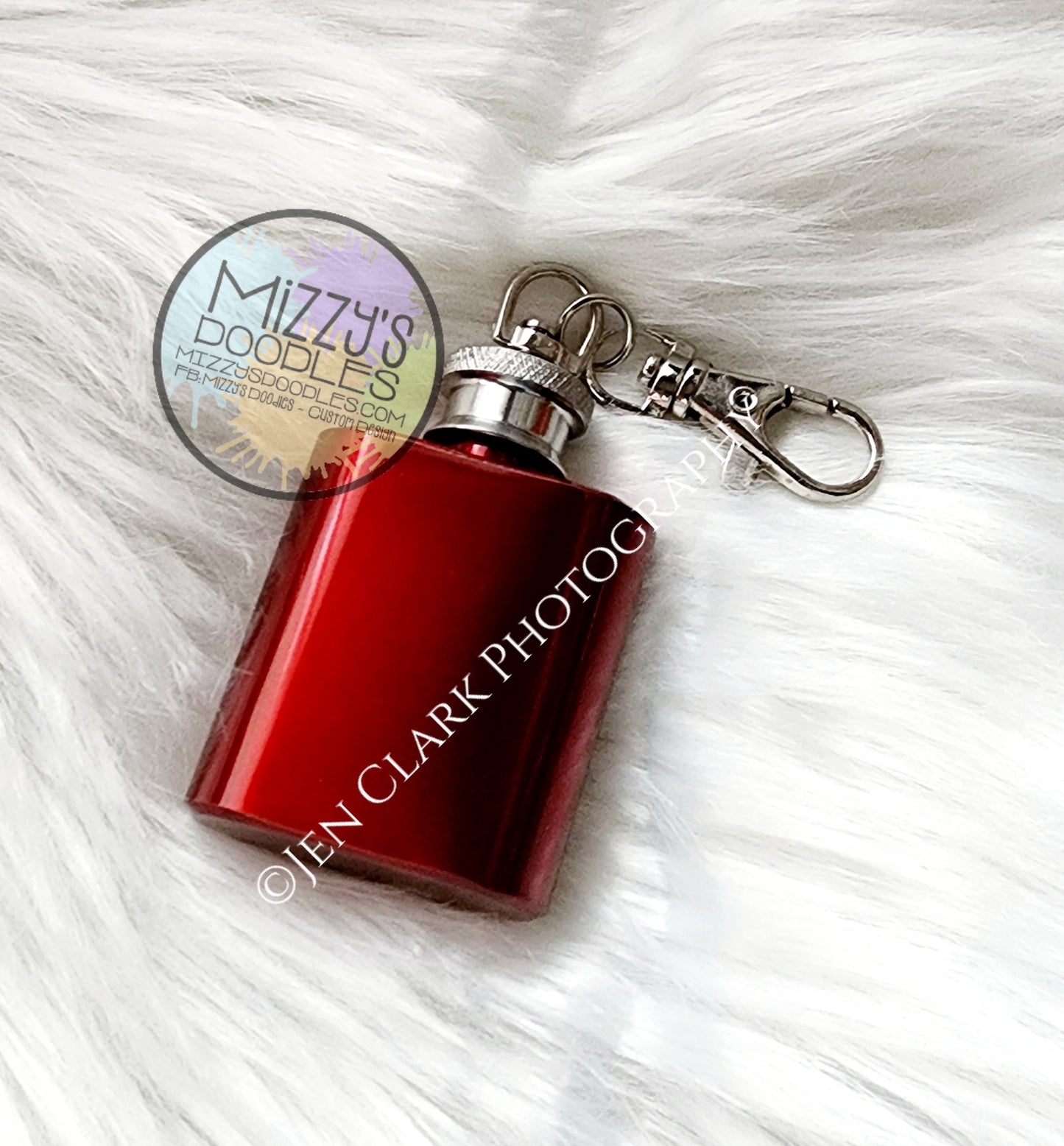 1 oz. Stainless steel keychain drinking flask