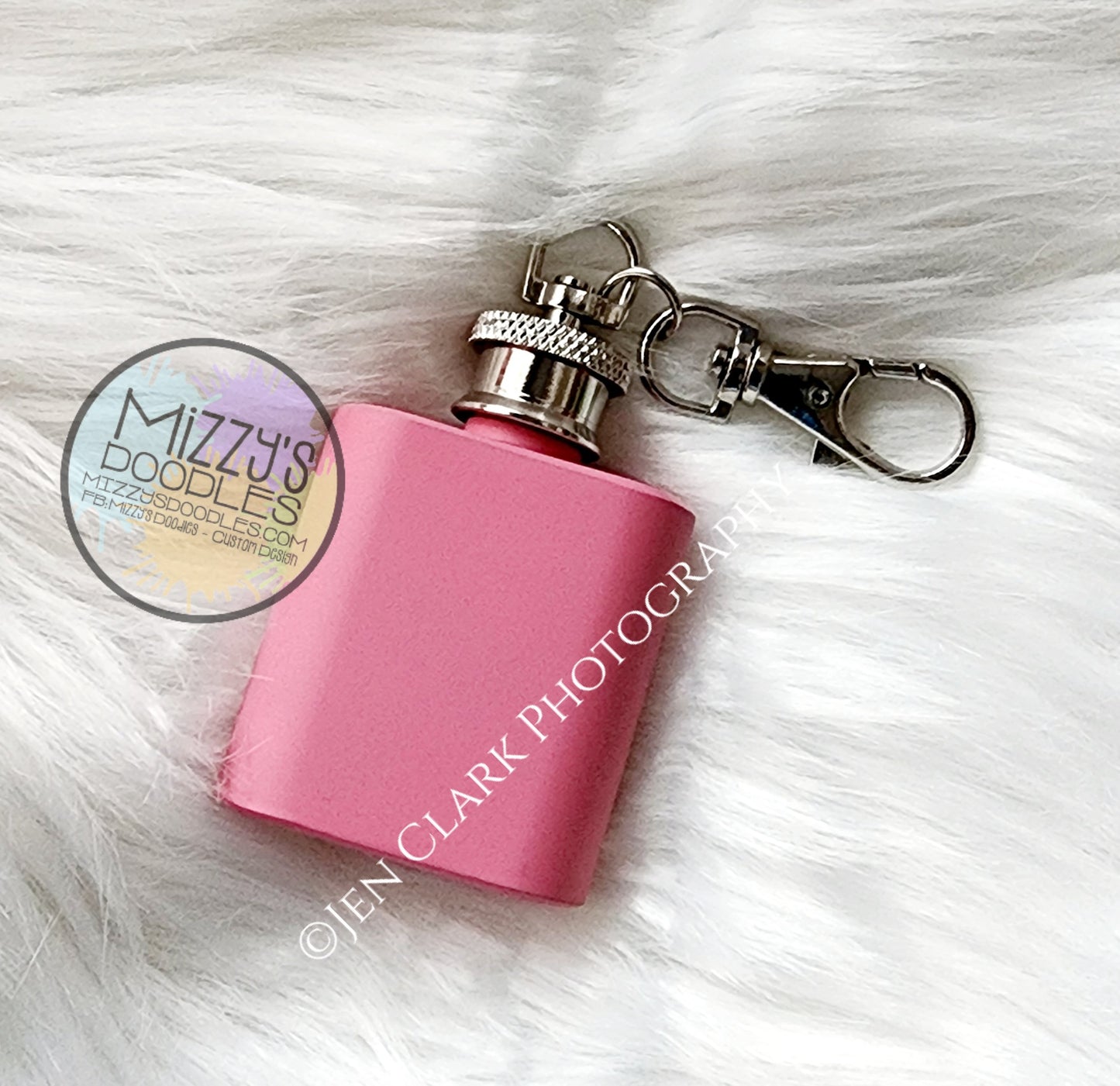 1 oz. Stainless steel keychain drinking flask