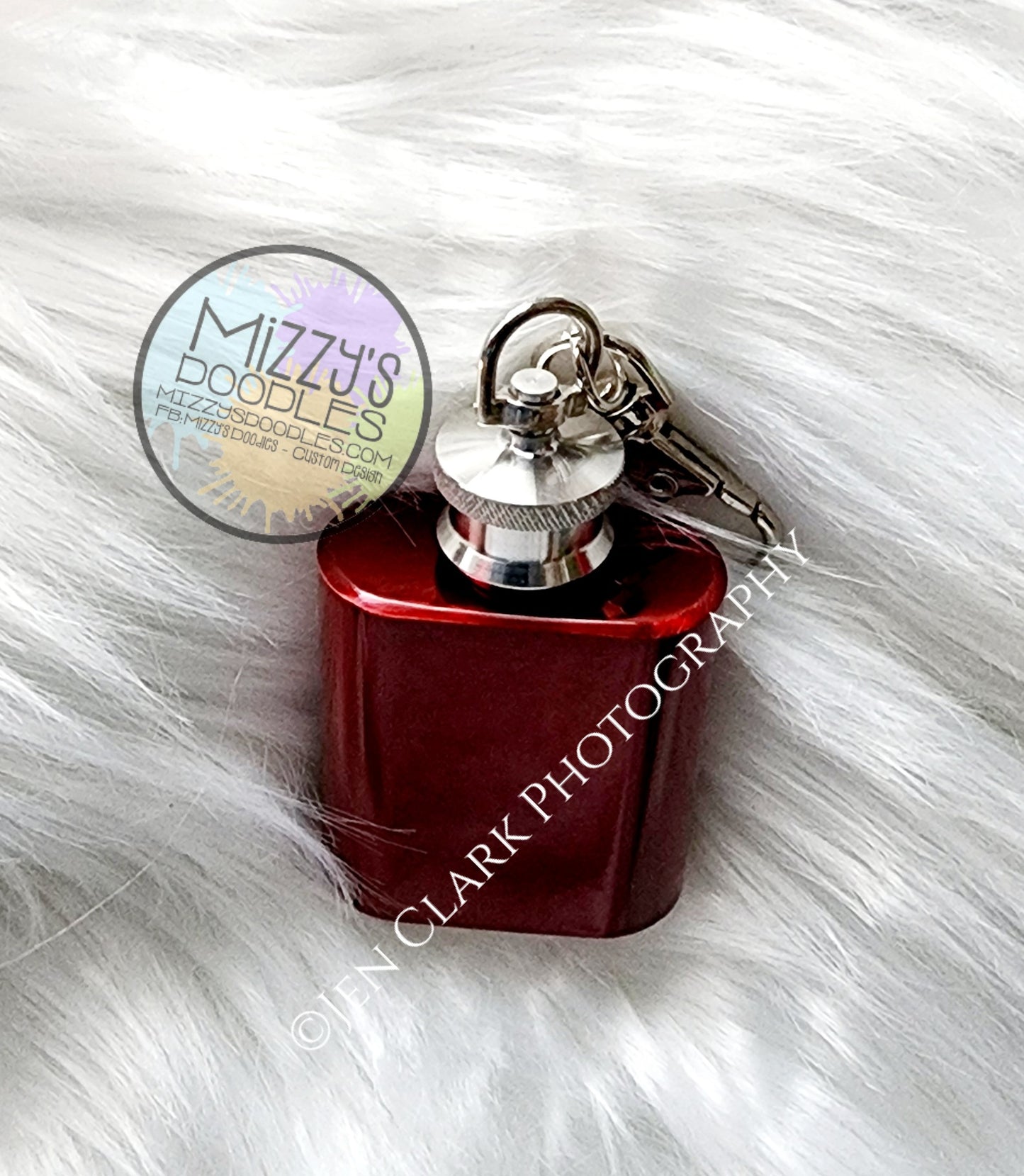 1 oz. Stainless steel keychain drinking flask