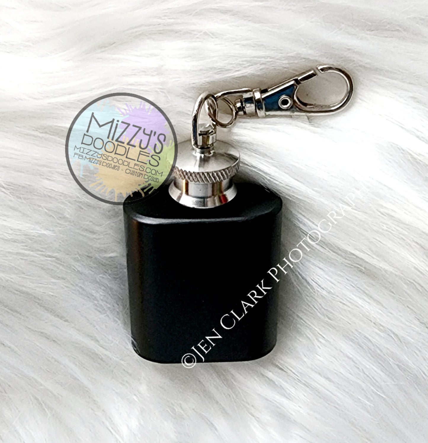 1 oz. Stainless steel keychain drinking flask