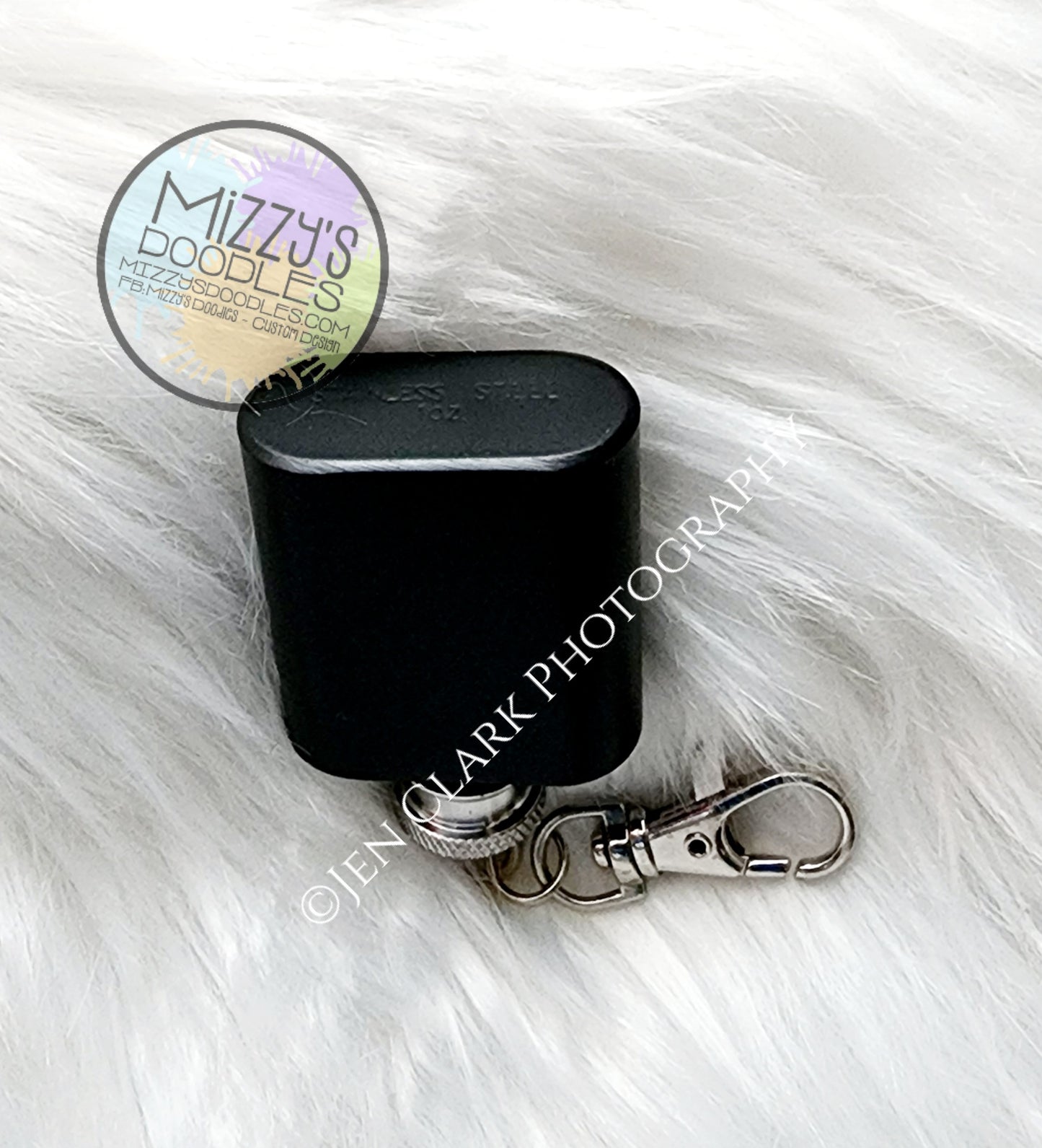 1 oz. Stainless steel keychain drinking flask