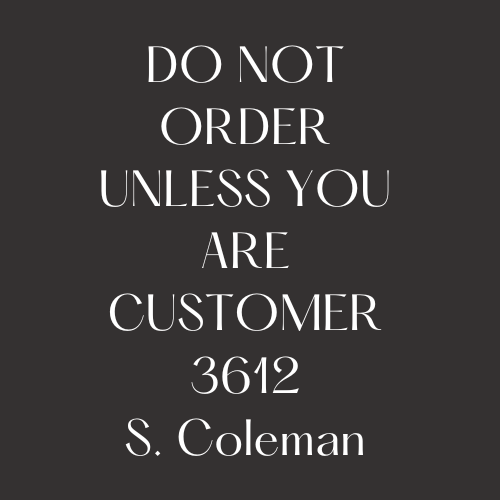 3612 Custom Logo Tag S. Coleman