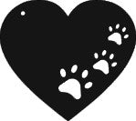 Acrylic Blank- Heart with Paw Prints